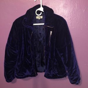 Velvet purple jacket.